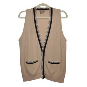 Vintage 60s 70s Orlon Knit Medium Sweater Vest Hippie Groovy Rockabilly